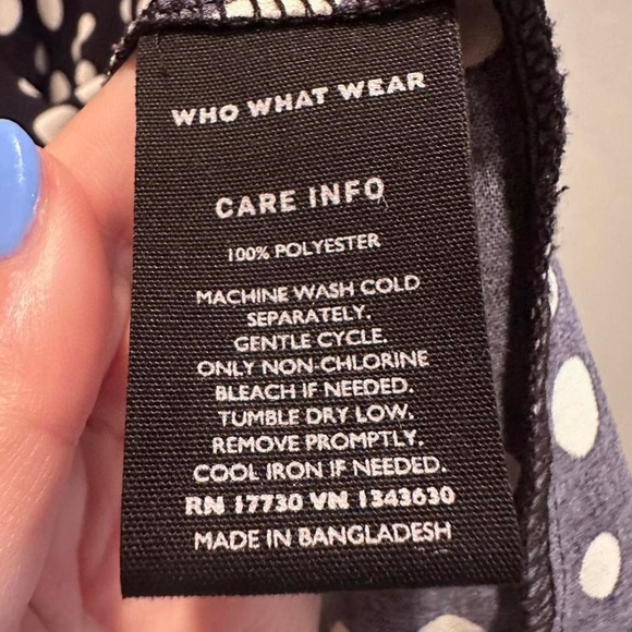 Who What Wear Black White Polka Dot Dress Ruffle Size Medium - Picture 7 of 8